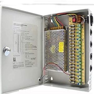 باور سبلاي 12فولت-20امبير +فيوز 16 قنوات و لوحة حماية-Power Supply - 12V20A 16CH BOX + FUSE