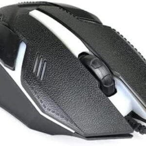 ماوس سلكي ضوئي LED للالعاب، ثلاثي الابعاد، مزود بمنفذ USB و3 ازرار - 1600 نقطة في البوصة، مناسب للكمبيوتر الشخصي - اسود