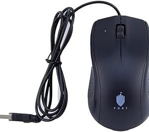 ماوس ضوئي بسلك Fc-301 من فورت - اسود، USB