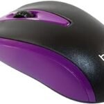 ماوس USB بسلك MS871 ‏1200 نقطة لكل بوصة قابل للاستخدام باليدين من هافيت، لون اسود + ارجواني
