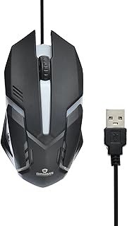 ماوس ألعاب بإضاءة ملونة ومظهر أنيق فعال للكمبيوتر من جاما - لون أسود، موديل M-09، USB