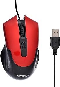 كابل USB للماوس البصري بتصميم مريح ومعدل إطار 7800 من شيك تيك - أسود وأحمر