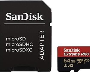 كارت ميموري SANDISK EXTREME PRO MICRO SD مساحة64 جيجابايت بسرعة 100 ميجا في الثانية
