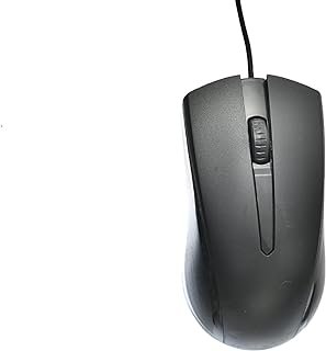 ماوس USB بصري بتصميم عصري وسلك طويل يدعم ويندوز 10/ويندوز 7/ويندوز فيستا وويندوز XP - أسود MS011