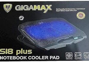قاعدة تبريد S18 بلس USB بشاشة LED للاب توب من جيجاماكس - بلون اسود