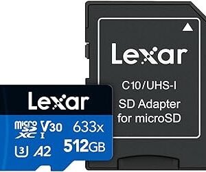 كارت ميموري LEXAR 633X MICRO SD مساحة 512 جيجابايت سرعة نقل 100 ميجابايت/الثانية