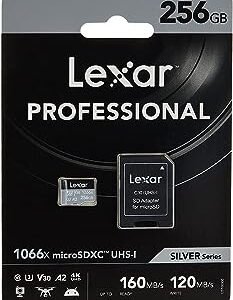 كارت ميموري LEXAR 1066X MICRO SD مساحة 256 جيجابايت سرعة نقل 160ميجابايت /ثانية