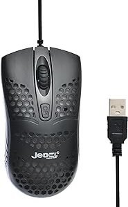 ماوس ألعاب CP77 من جيدل مع إضاءة ملونة ومظهر أنيق فعال للكمبيوتر - أسود، USB