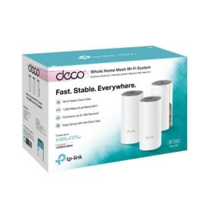 (TP-Link Deco E4 AC1200 Whole Home Mesh Wi-Fi System 1200Mbps (3 Pack