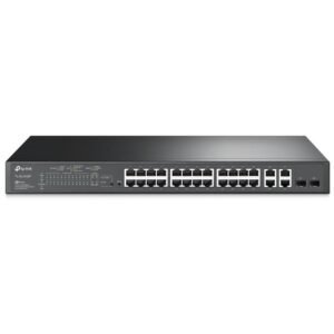 TP-Link TL-SL2428P Managed Rackmount Switch 24 Port PoE+ 10/100Mbps + 4 Port Gigabit Uplink + 2 Port Combo Gigabit SFP