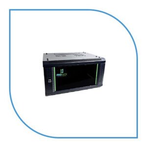ProRack 6U 600*450 Wall mount cabinet with glass door, 1 fan, 1 shelf, and 1 PDU 6 outlet