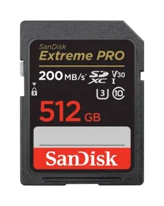 كارت ميموري SANDISK EXTREME PRO MICRO SD مساحة 512 جيجابايت بسرعة 200 ميجابايت/ثانية