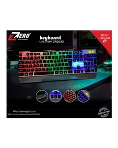 كيبورد USB مع اضاءه من زيرو - موديل ZR- 2030 أسود