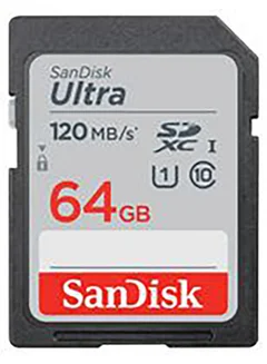 كارت ميموري SANDISK ULTRA MICRO SD مساحة 64 جيجابايت بسرعة 120 ميجابايت/ثانية