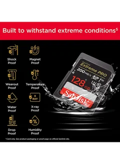 كارت ميموري SANDISK EXTREME PRO MICRO SD مساحة 128 جيجابايت بسرعة 200ميجابايت/ثانية - الصورة 2