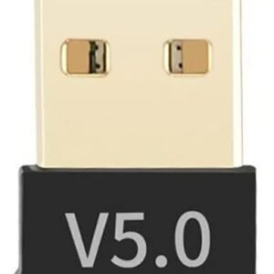 محول بلوتوث USB للكمبيوتر 5.0، ريسيفر بلوتوث لاسلكي لنظام ويندوز 10/8/7/فيستا/XP واللاب توب والكمبيوتر، دونجل بلوتوث لمكبر الصوت وسماعة الرأس والكيبورد والماوس ووحدة التحكم بالالعاب، اسود - bluetooth V.5