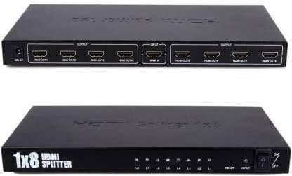 splitter hdmi 8 port 4k - موزع HDMI 1 في 8 مخارج يدعم تقنية FHD عالية الدقة بالكامل ودقة 1080 بيكسل 4K، سبليتر HDMI بـ8 منافذ 1 الى 8 4K حقيقية × 2K نسخة 1.4 من توبو (اسود)، بولي يوريثين حراري من البولي يوريثين الحراري - - الصورة 2