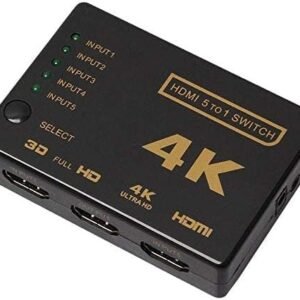 switch hd 5*1 4k - محول HDMI 5X1 يدعم اتش دي سي بي 1080 بيكسل 5 في 1 مخرج HDMI 4K -5 منافذ 4K HDMI محول محول صوت / فيديو متوافق مع دقة 4K Ultra HD لاجهزة ماك والكمبيوتر واكس بوكس