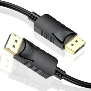 cable display to display 1.80m 2k - كابل بمنفذ عرض إلى منفذ عرض ذكر بدقة 1080 بكسل 2K بطول 1.8 متر - أسود