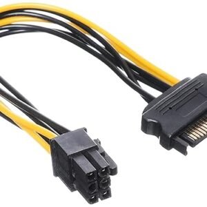 cable 6pin sata - كابل ساتا من 15 دبوس الى 6 دبابيس من كيندكس، 20 سم، متعدد الالوان، Kx1911