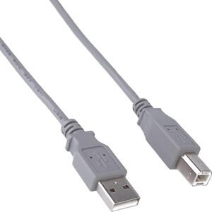 كابل توصيل USB 2.0 عالي السرعة M/M بطول 5 متر ذكر A إلى B ذكر للسكانرز من بريميوم كورد، حماية مزدوجة، AWG28، لون رمادي - cable printer 5m high quality
