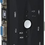 محول سويتش بوكس USB 2.0 كيه في ام في جي ايه بـ4 منافذ للكمبيوتر - vga kvm 4port 2k