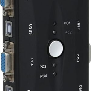 محول سويتش بوكس USB 2.0 كيه في ام في جي ايه بـ4 منافذ للكمبيوتر - vga kvm 4port 2k