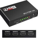 موزع HDMI 1×4 مع اصدار 1.4 HD عالي الدقة 1080 بيكسل من مايكرووير - hdmi splitter 4*1 normal