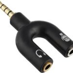 كابل توزيع صوت على شكل Y بمقبس 3.5 ملم شكل U لسماعة الرأس من نوسينس، أسود - convert audio 2to 1