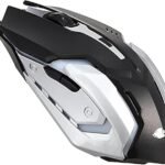 ماوس ضوئي بسلك من لافا - فضي واسود - mouse gaming LAVA 6 click usb