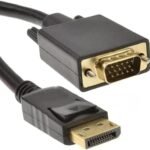 كيبل ديسبلات بورت الى منفذ عرض في جي ايه الى كابل فيجا بطول 1.80 مترا - cable display to vga 1.80m