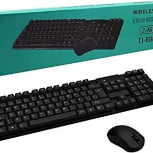 كيبود مع موس ويرليس 808، اسود - keyboard + mouse wireless 808