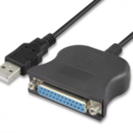 cable usb lpt  - كابل USB LPT 25F ذكر الى انثى 25 دبوس دي بي متوازي للطابعات من كيندكس 1870 - اسود