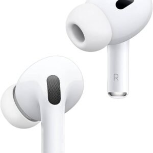 سماعات AirPods Pro 2 Plus – إصدار أمريكي – بلوتوث مع علبة شحن لاسلكية وإلغاء الضوضاء – أبيض