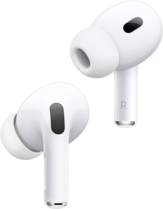 سماعات AirPods Pro 2 Plus – إصدار أمريكي – بلوتوث مع علبة شحن لاسلكية وإلغاء الضوضاء – أبيض