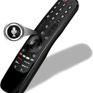 جهاز تحكم عن بعد سحري LG MR23GA/MR22GA/MR21GA – بديل متوافق لتلفزيونات LG الذكية مع مؤشر وصوت وأزرار نتفليكس وبرايم – أسود