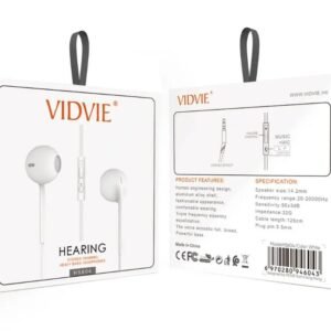 سماعة أذن سلكية Vidvie HS604 - تصميم داخل الأذن، لون أبيض، صوت نقي ومريح