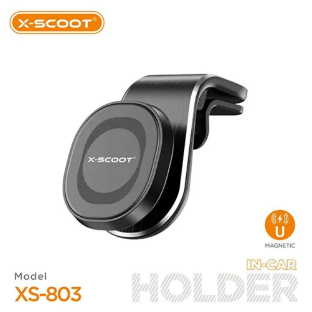 حامل موبايل مغناطيسي للسيارة X-SCOOT XS-803 – دوران 360°، تثبيت قوي، تصميم أنيق