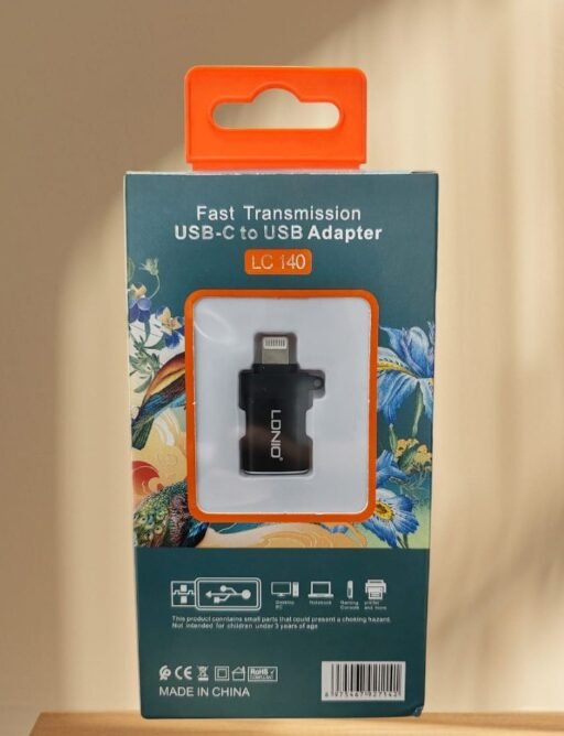 محول LDNIO LC140 – OTG من Lightning إلى USB – متوافق مع أجهزة iPhone – صغير الحجم وسريع الأداء