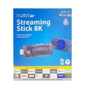 جهاز STREAMING STICK 8K – حول شاشتك العاديه الي شاشه سمارت اندرويد 16 - بدقة تصل الي 8K رامات 2جيجا رام + ميموري 16جيجا مع بلوتوث و واي فاي داخلي WIFI6 و ريموت يدعم التحدث الصوتي