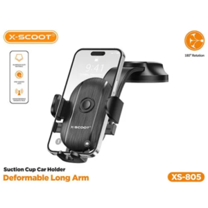 حامل موبايل للسيارة X-SCOOT XS-805 – دوران 360°، ذراع طويلة قابلة للتعديل، تثبيت قوي، خامات عالية الجودة