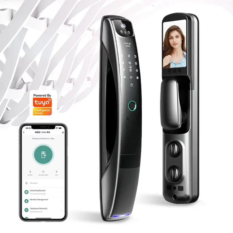 كالون باب سمارت للباب المصفح و الخشب ببصمة وجه وبصمة اصابع وكاميرا واي فاي من اي لوك سيكيورتي – موديل ES266D – ضمان 3 سنوات - SMART LOCK FOR DOORS WITH 3D Face Recognition AND Biometric Fingerprint Smart Lock with Wi-Fi Camera from ELOCK SECURITY– Model ES266D – 3-Year Warranty - الصورة 2