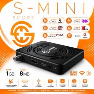 ريسيفر سكوپ S-MINI – جهاز IPTV ميني لبث القنوات عبر الإنترنت (اشتراك لمدة 4 سنوات اي بي تي في + سنه شيرينج + ضمان سنه) - ( 3years IPTV + 1 Year sharing + 1 year warranty) Scope S-MINI IPTV Receiver – Compact Internet TV Streaming Device