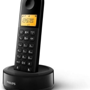 فيليبس D1601B/63 تليفون لاسلكي – أسود بدون ميكروفون - Philips D1601B/63 Black Cordless Telephone