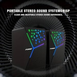 سماعة فوريف FV‑206 للكومبيوتر و اللاب توب - Forev FV‑206 RGB USB Mini Speaker – Colorful LED Lighting, 2×3 W Stereo