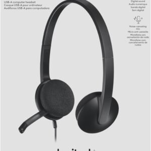 سماعة رأس USB H340 ستيريو لاجهزة ويندوز وماك من لوجيتك - Logitech H340 USB Stereo Headset for Windows & Mac