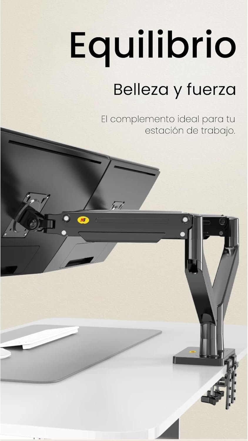حامل شاشة بذراع مزدوج NB G35 موديل 22-32 بوصة — أسود - NB G35 Dual-Arm Monitor Stand 22-32″ Black — Dual Display Desk Mounts - الصورة 4
