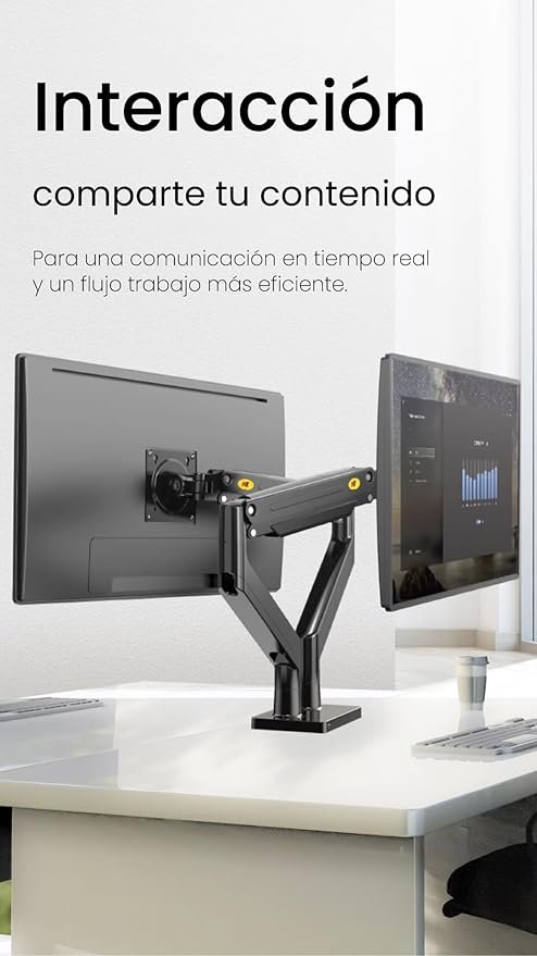 حامل شاشة بذراع مزدوج NB G35 موديل 22-32 بوصة — أسود - NB G35 Dual-Arm Monitor Stand 22-32″ Black — Dual Display Desk Mounts - الصورة 7