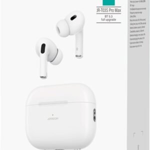 سماعة جوي روم JR-T03S برو ماكس اللاسلكية - Joyroom JR-T03S Pro Max Wireless Bluetooth Earbuds – Dual-Core Chip, Instant Pairing, Stable Connection – White