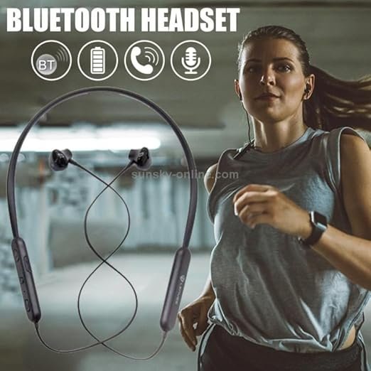 سماعة رياضية لاسلكية داخل الأذن بطوق للرقبة من سليبرا ت A22 – جودة صوت هاي فاي - Silibra T A22 Wireless Sports Neckband In-Ear Headphones Hi-Fi Sound – Black